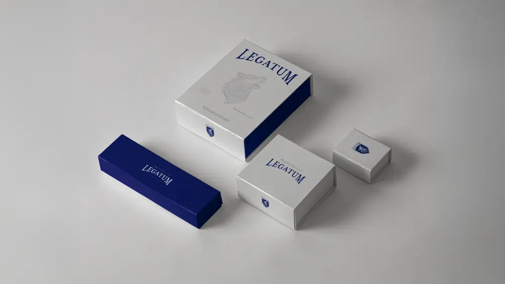 Identidade visual da marca Legatum aplicada
