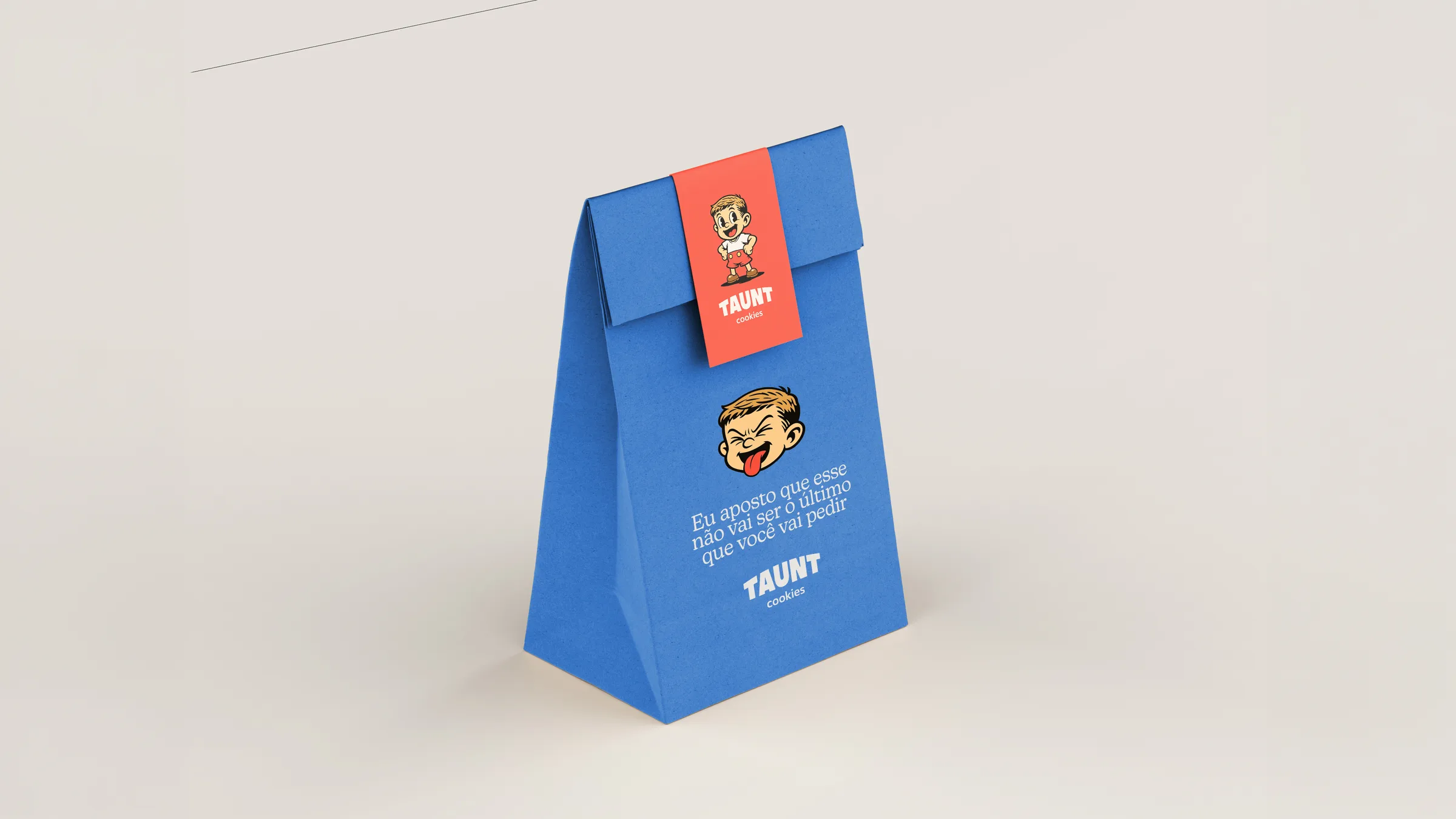 Identidade visual da marca Taunt Cookies aplicada